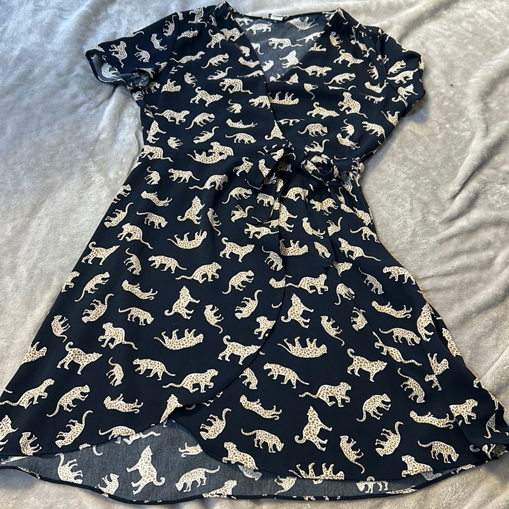 J. Crew Black and White Leopard Print Dress